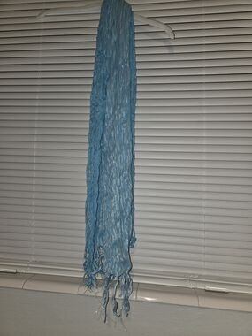 Light Blue Textured Decorative Scarf